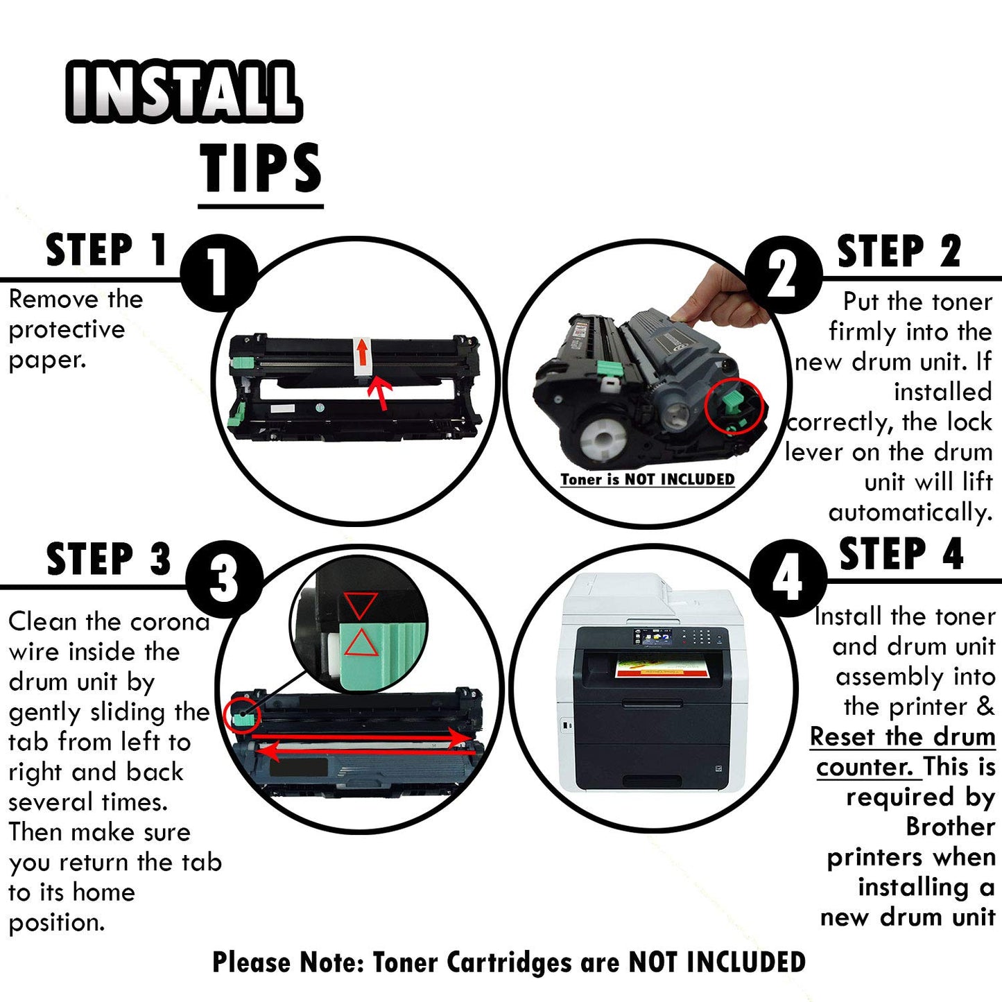 Inkfirst® Black Drum Unit DR-221CL (DR221CL) Compatible Remanufactured for Brother DR-221 Drum MFC-9340CDW HL-3170CDW HL-3170CW HL-3140CW MFC-9130CW MFC-9330CDW