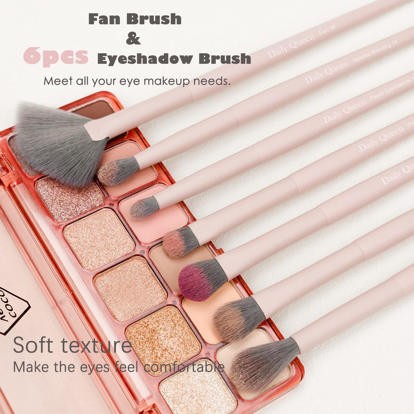 Daily Queen Makeup Brushes Set 20pcs Pink Professional Powder Concealer Eyeshadow Blush Eyeliner Eyebrow Contour Blending Foundation Kit