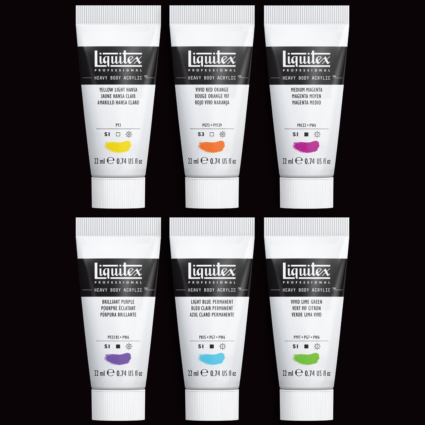 Liquitex Professional Acrylic Heavy Body Set Vibrant 6 X 20ml