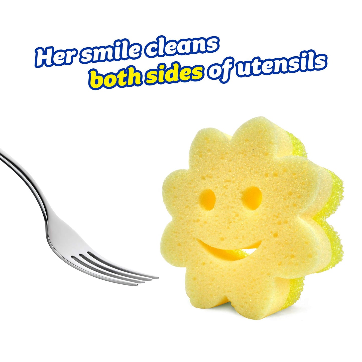 Scrub Daddy Sponge Set - Scrub Mommy Power Flower Dual- Sided Sponge and Scrubber - Non Scratch Sponge for Dishes and Home, Odor Resistant, Firm in Cold Water Soft in Warm , Multi-Surface 3 ct