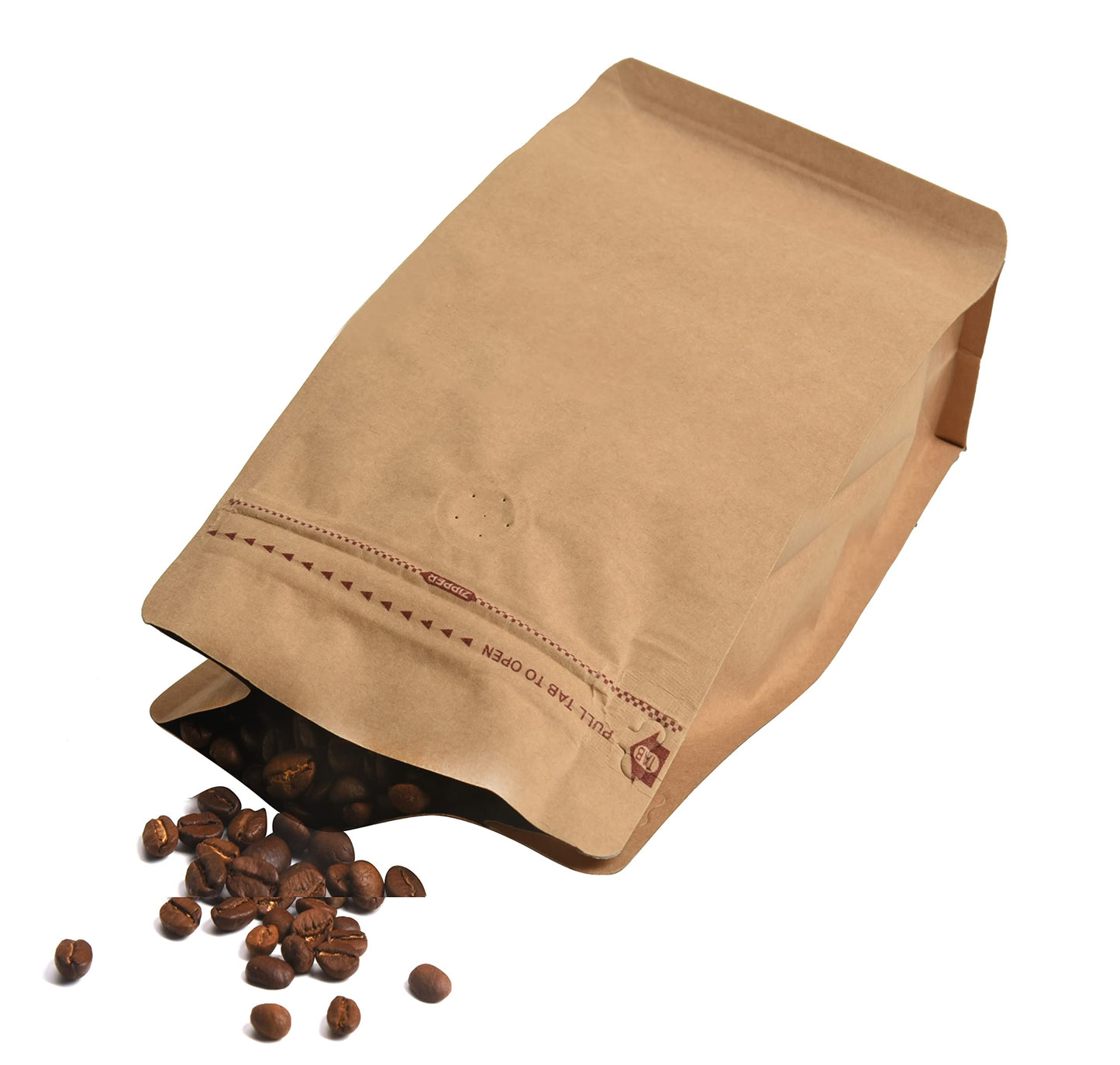 100 Count 0.25 lb Kraft Paper Coffee Bags - High Barrier Kraft & Foil Liner - Flat Bottom Coffee Pouches with Degassing Valve, Food Storage Bags with Rsealable Zipper & Easy Open Tape (100pcs,