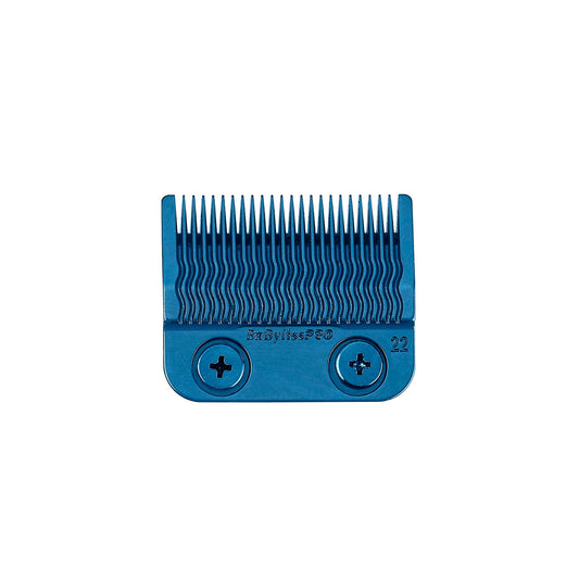 BaBylissPRO Barberology Blue Gold Titanium Precision Replacement Fade Blade MIM Process, 22 Tooth Metal Injection Molded Fade Clipper Blade