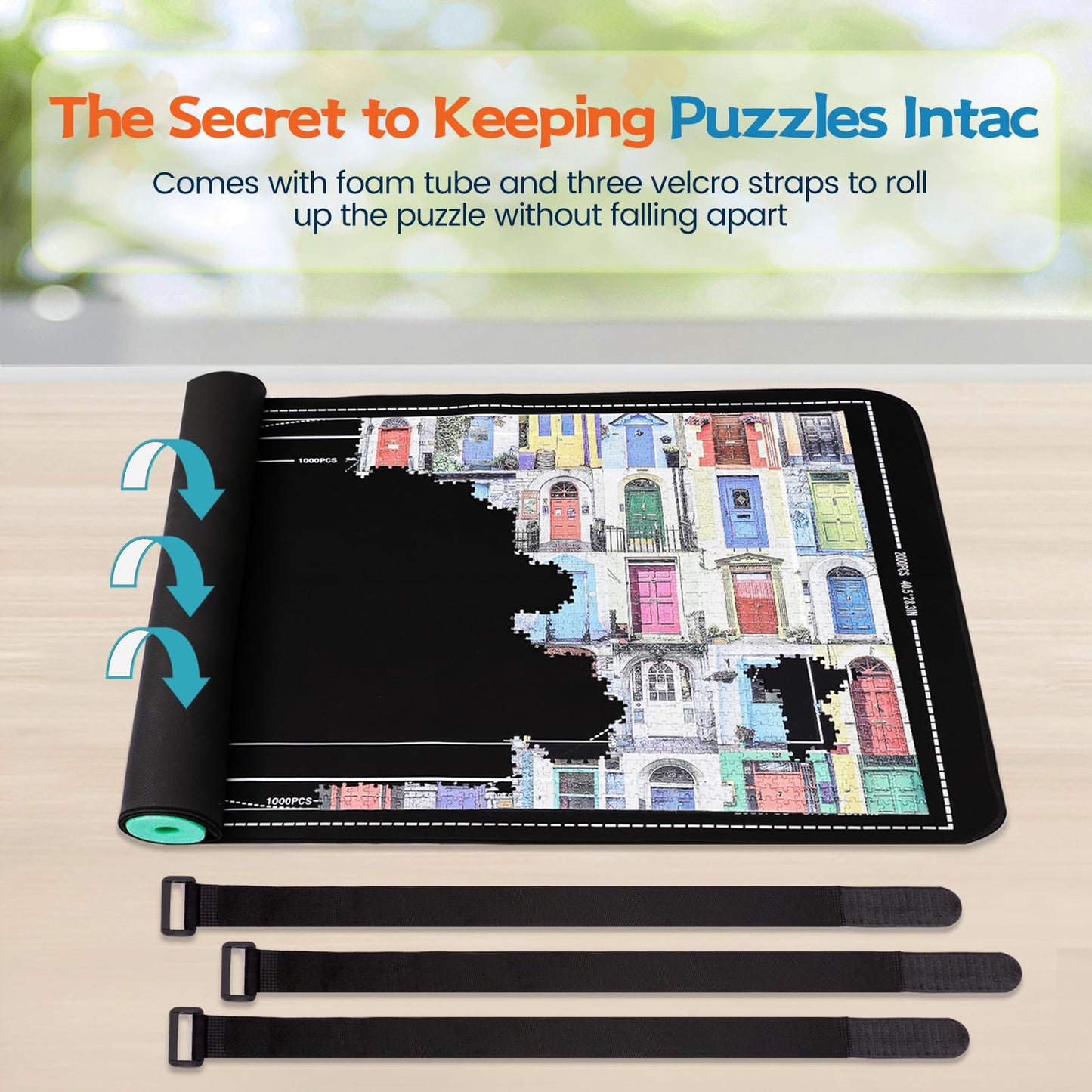 Rubber Jigsaw Puzzle Mat Roll Up 3000 2000 1500 1000 Pieces Folder Sorting Trays Saver Adults Portable Tapis Casse-Tête Morceaux Glue Sheets Sorter Game Mat Board Table Frame Gift