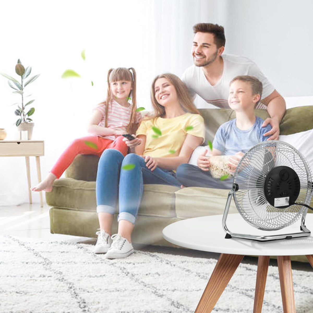 TEMPWARE All Metal Floor Fan 9 Inch, 3-Speed Portable Metal Fan with Adjustable Tilt, Quiet Small Cradle Floor Fan for Home, Office, Bedroom