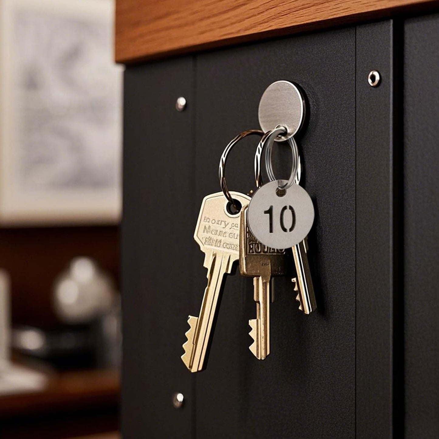 NumRealm Number Labels with Rings, Stainless Steel Numbered Key Tags, Metal Number Tags, Keychain Labels - 1 to 100