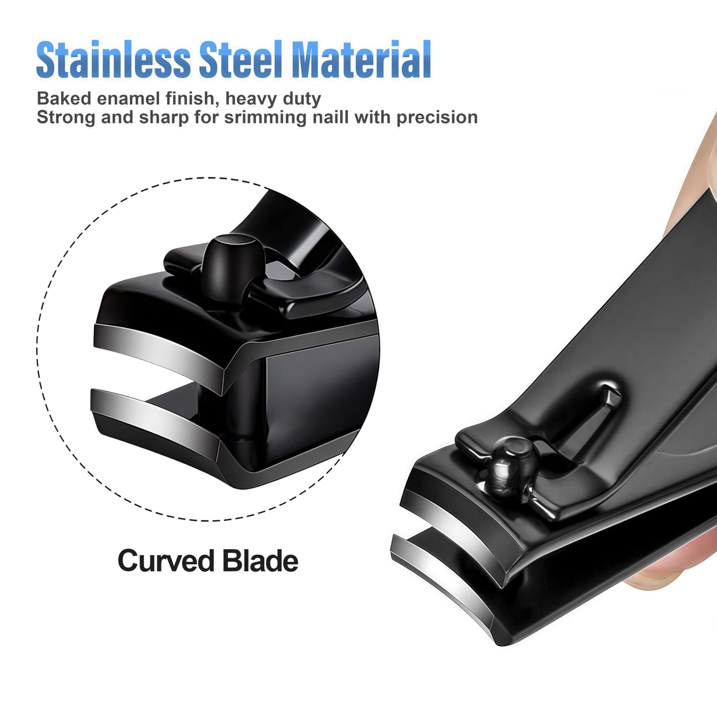 AVERZELLA 60-Pack Fingernail Nail Clippers in Bulk, Individually Wrapped Nail Clippers Pack Ultra Sharp Nail Cutter Set Curved Edge, Flat Nail Clippers Bulk for Men Seniors Homeless Care (Black)