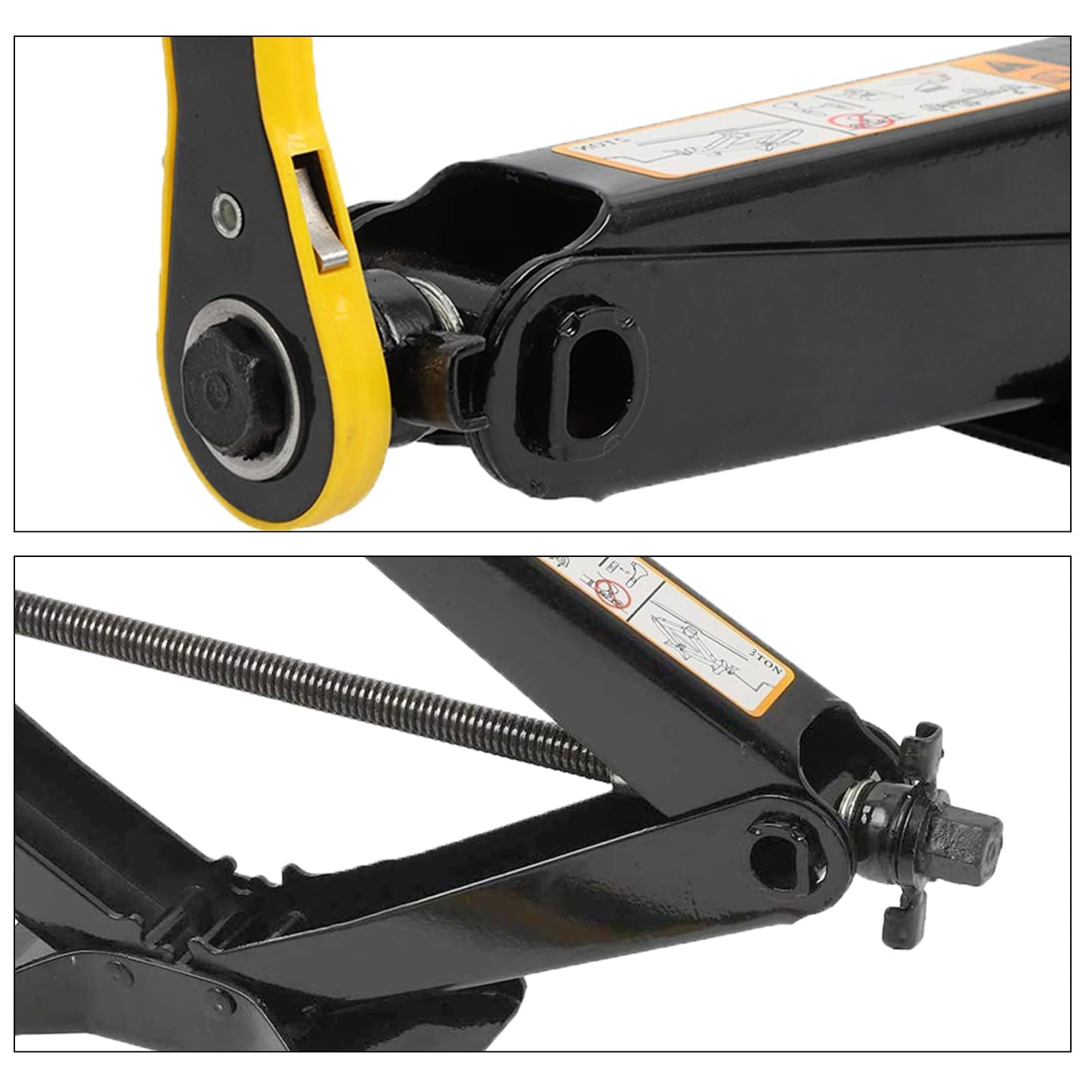 Allucky Scissor Lift Jack kit Heavy Duty Lifting Scissor Jack Tire Replacement Tool with Hand Crank Tire Tool Kit Universal Car Emergency Kit (2T-Base Enlarged)