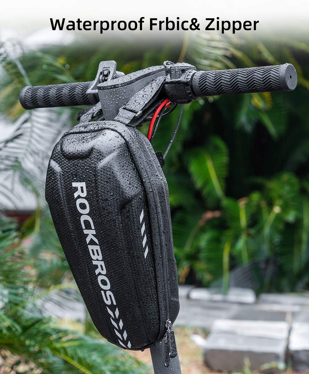 ROCKBROS Scooter Storage Bag Electric Scooter Front Hanging Bag Waterproof Scooter Handlebar Bag for Segway ES/Folding Bike EVA Hard Shell Frame Bag