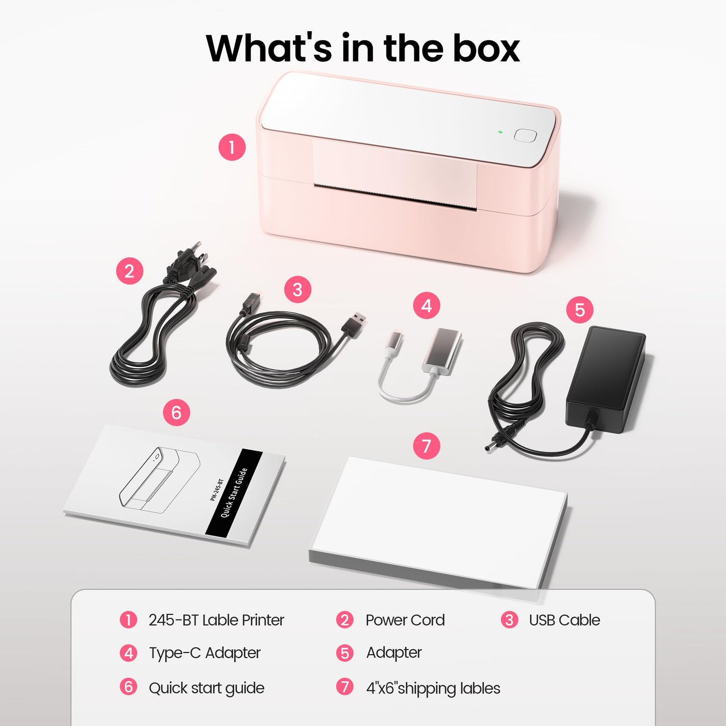 Itari Bluetooth Thermal Shipping Label Printer, 245-BT Wireless Label Printer 4x6, Desktop Label Printers for Small Business & Shipping Packages, Support iOS, Android, Windows, Amazon, Shopify, USPS