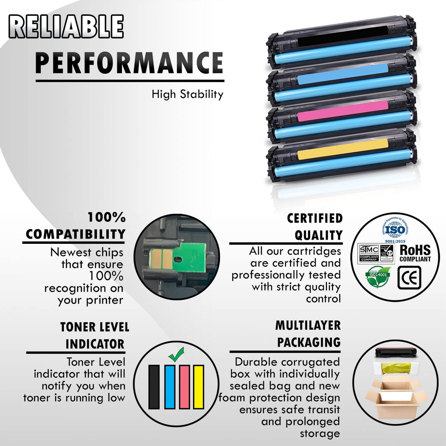 4 Inkfirst Compatible Toner Cartridges Replacement for Canon 045H 045 H 1246C001 1245C001 1244C001 1243C001 imageCLASS LBP612Cdw MF632cdw MF634cdw (1 Set)