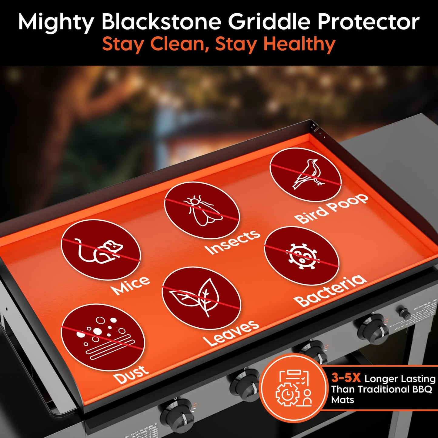 Alawooder Silicone Griddle Mat for Blackstone Griddles 36 Inch - Food Grade Silicone Griddle Cover for Blackstone Flat Top Grill, 36" Thickened Buddy Mat Grilling Accessory for Black Stone Protection