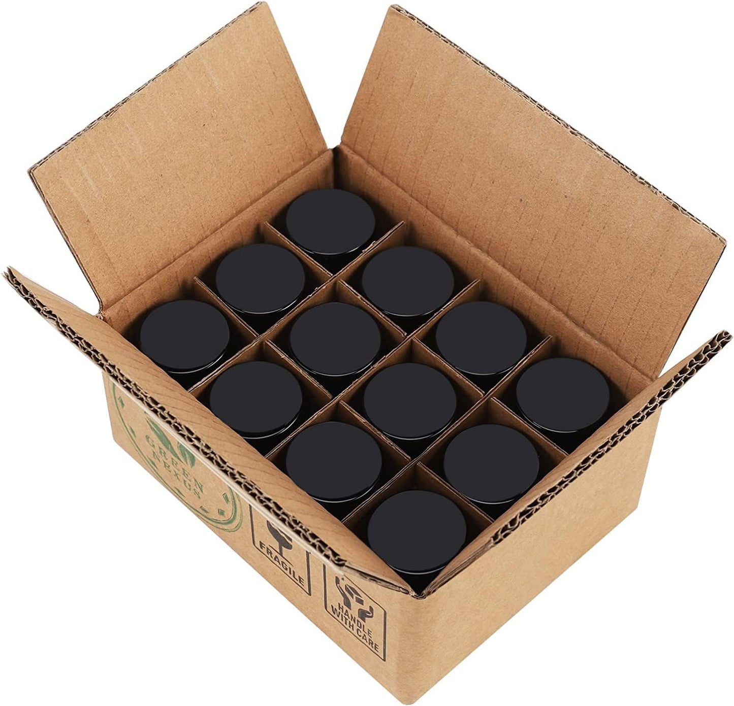 (50 Packs) Green Nexus 5g/5ml UV Protection Glass Jars for Lip Balm, Lotion, Oil, Cream & Cosmetics Enhanced Cap (2024)