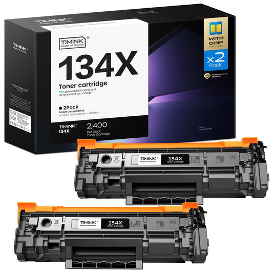 134X Black Toner Cartridges (with Chip) Replacement Compatible for HP 134X W1340X 134A W1340A Toner Cartridges Work with Laserjet M209dw MFP M234dw M234sdw M234sdn Printer (2 Black)