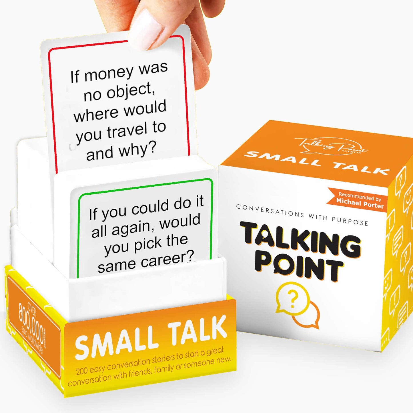 200 Ice Breaker Conversation Cards - Conversation Starters Friendly Small Talk Icebreakers for Friends, Coworkers, Family, Dates, & Acquaintances - Fun for Parties, Road Trips, Vacation Game Night