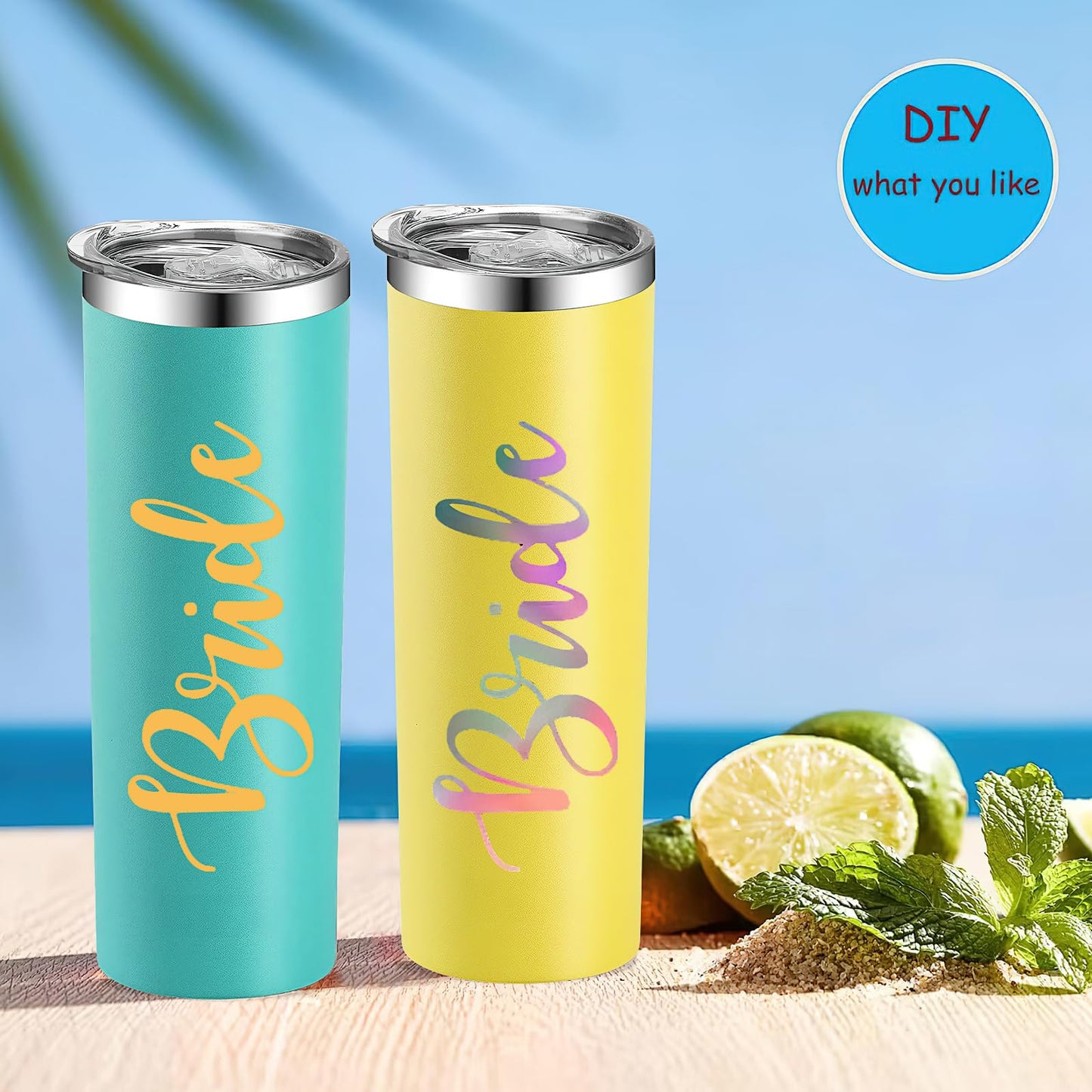 Skinny Tumblers,8 Pcs 20 Oz Stainless Steel Tumbler Bulk with Lids Bulk,Blank Slim Vacuum Insulated Cup Double Layer Water Reusable Travel Coffee Mug for DIY Cold Hot Drinks