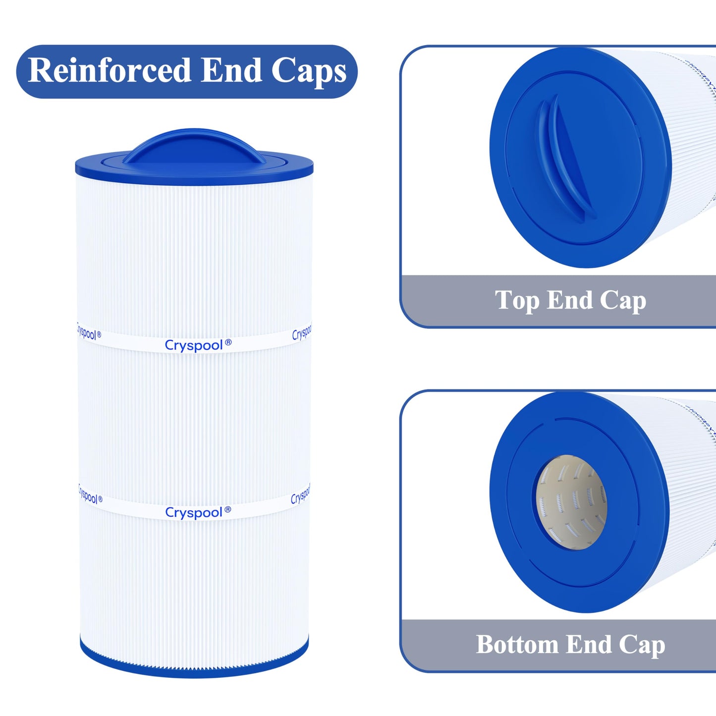 Cryspool 08010 Filter Compatible with Caldera Utopia 73722,1039607, C-8399, PCD100W, FC-3965, 100 Sq. Ft Spa Filter Cartridge, 1 Pack