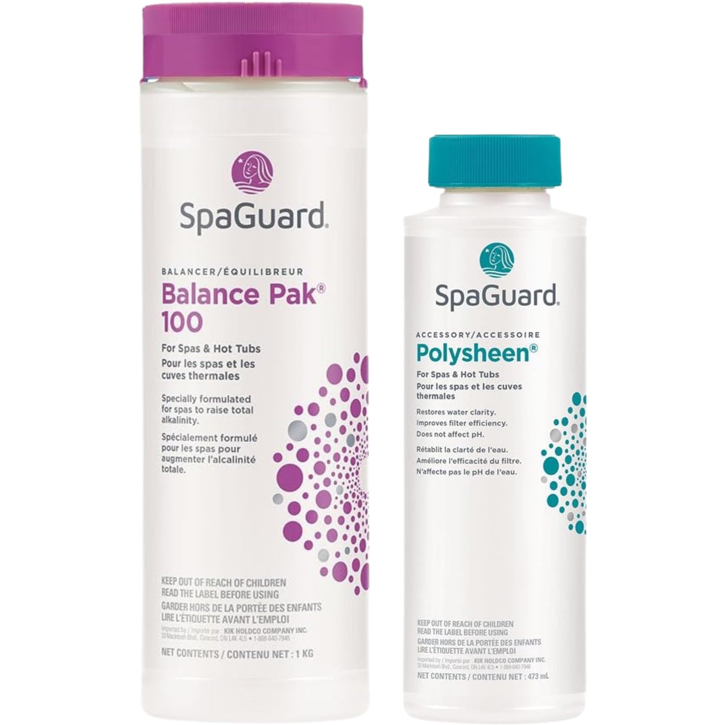 2 Pack | (1) Balance Pak 100 1kg | (1) Polysheen 473ml | Alkalinity Increaser & Clarifier | Spa & Hot Tub | Spa Guard | Can Use with Other Hot Tub Chemicals | with Free Balance Guide