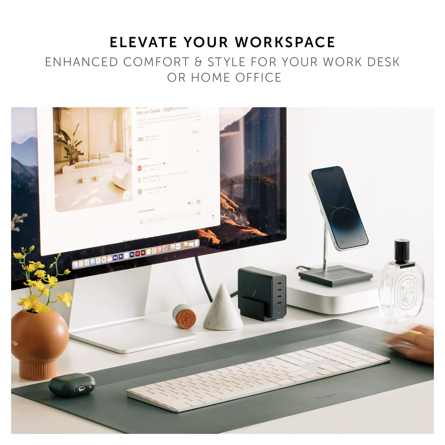 Native Union Desk Mat – Water-Resistant Dual-Sided Desk Pad for Office or Home – for Laptop, Mouse, Keyboard, Writing – Easy to Clean & Protective – Made of Sustainable Materials – 25.6" x 14.1"