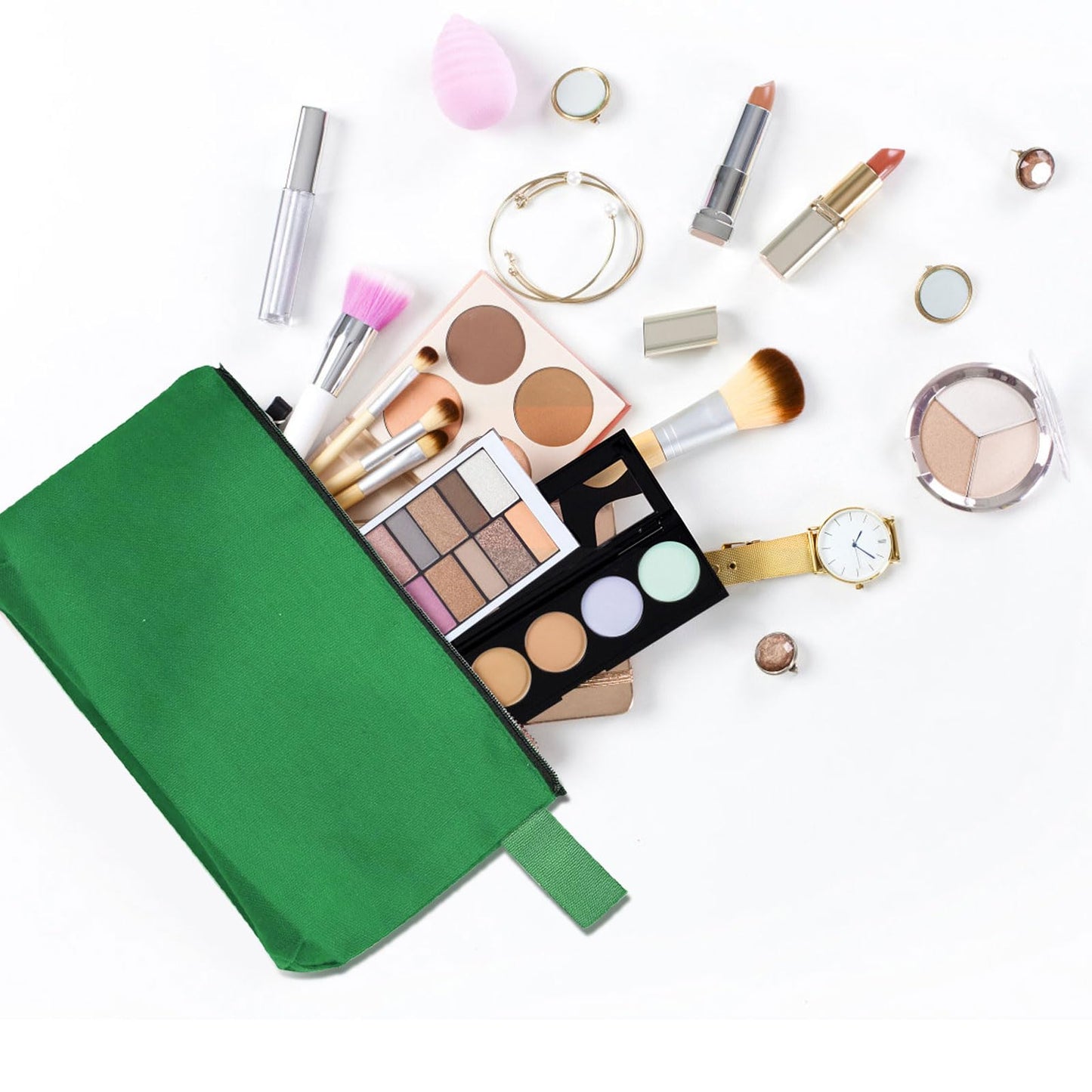 40 Pcs Canvas Makeup Bags Travel Cosmetic Pouch with Zipper Portable Multi Purpose Blank Small Traveling Zippered Organizer for Women Purse Toiletry Pencil Bag,10 Colors,7.4 x 5.1 x 1.7 Inch