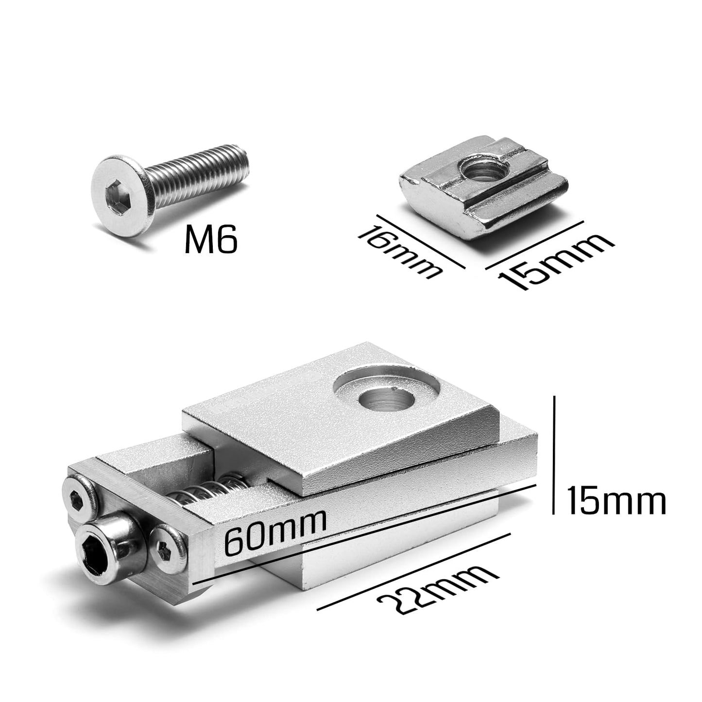Genmitsu 4PCS Upgrade Aluminum Mini Vise Clamp Toe Clamp, High-Precision CNC Router Clamp for Woodworking & Metalworking Milling Project, Size 2.2" x 0.9" x 0.8" (56 x 22 x 21mm), Low Profile