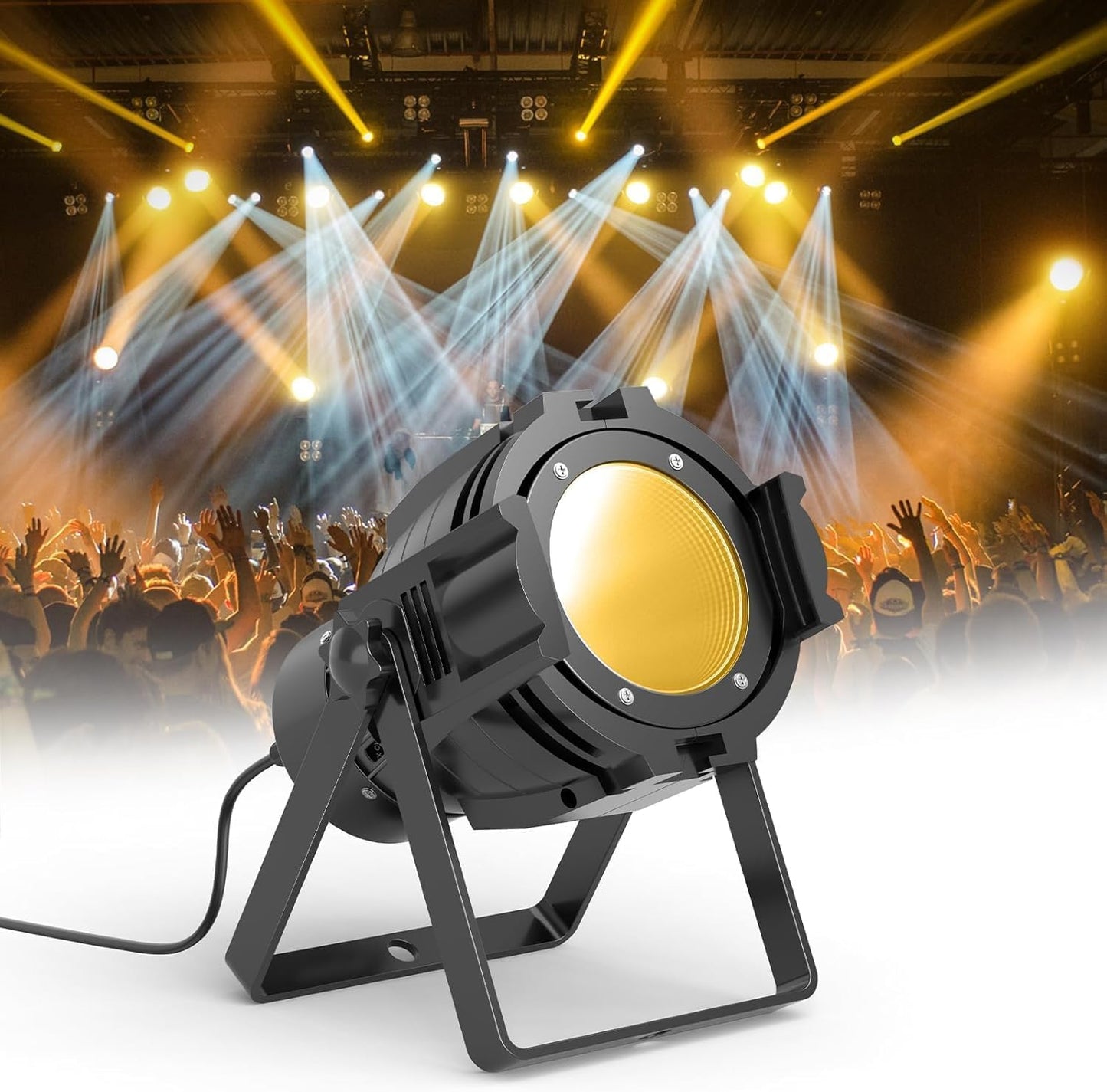 HOLDLAMP COB 80W Stage Light Par Lights Warm & Cold White Professional DMX Portable Strobe Light Bright for Church, Concert, Wedding, Theater, Photostudio