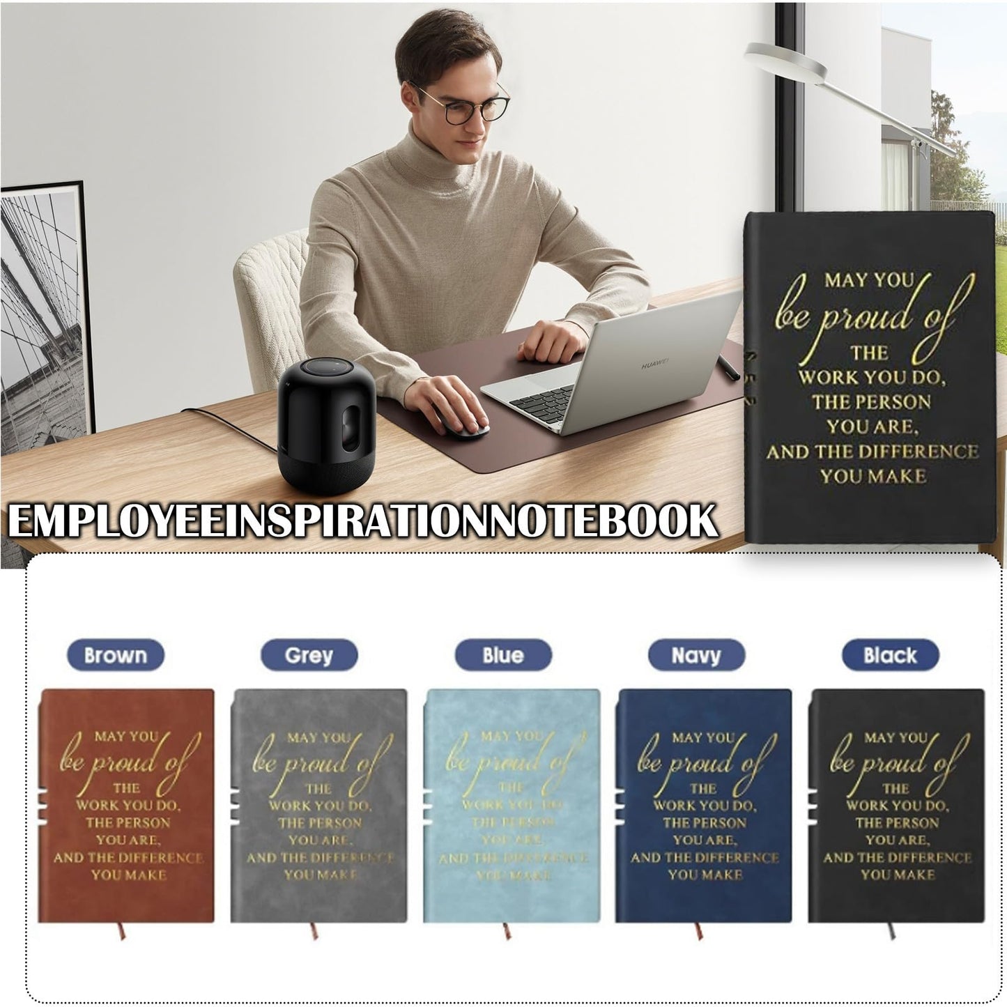 Aliji 5 Pcs Inspirational Notebooks, A5 Inspirational Notebooks Employee Gifts Thank you Notepad for Teacher Student Coworker Team, 200 Page
