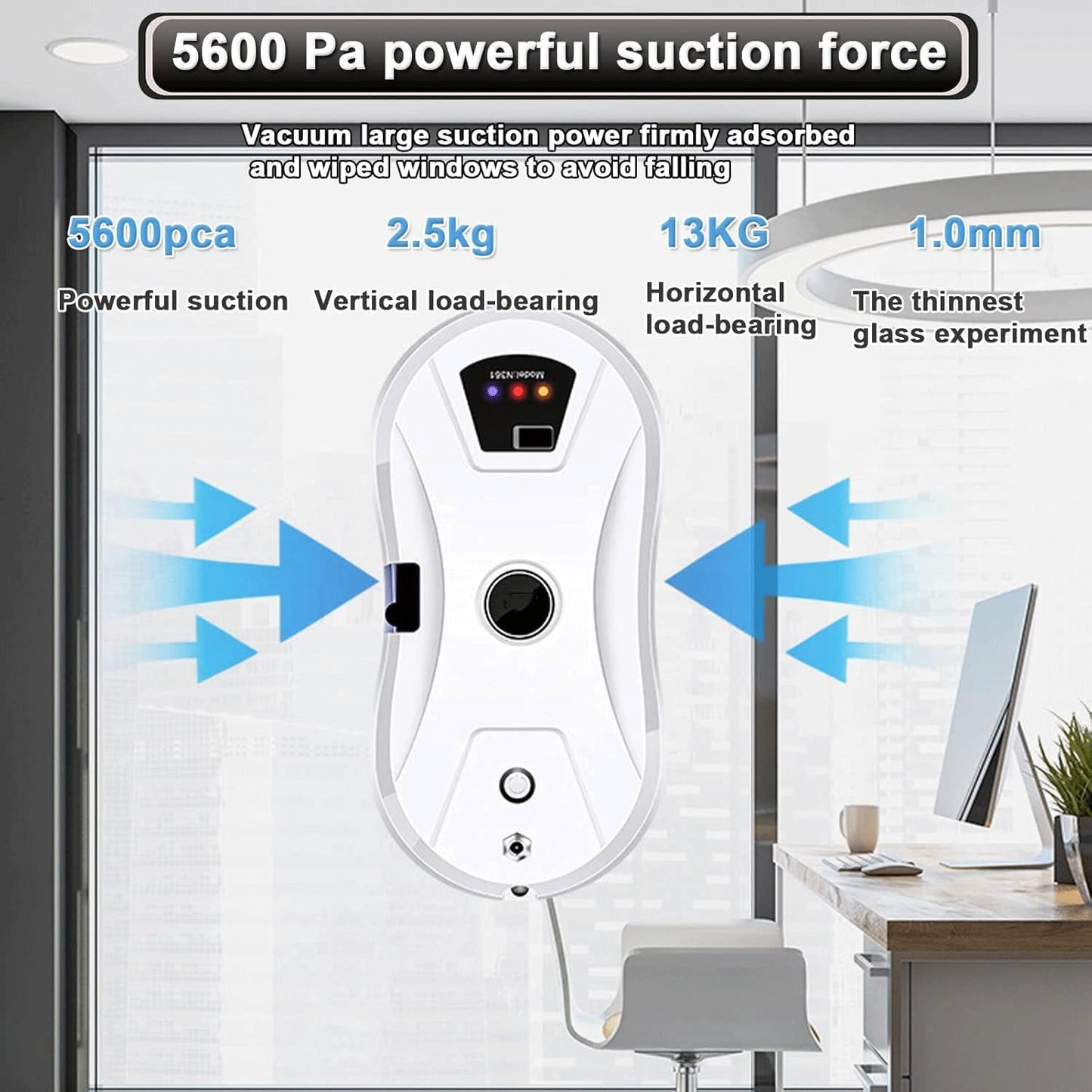 BOYVEN Window Cleaner Robot with Automatic Water Spray, Smart Glass Cleaning Robotic for Indoor and Outdoor Glass Tile Window Smart Cleaner Kit with Remote Control