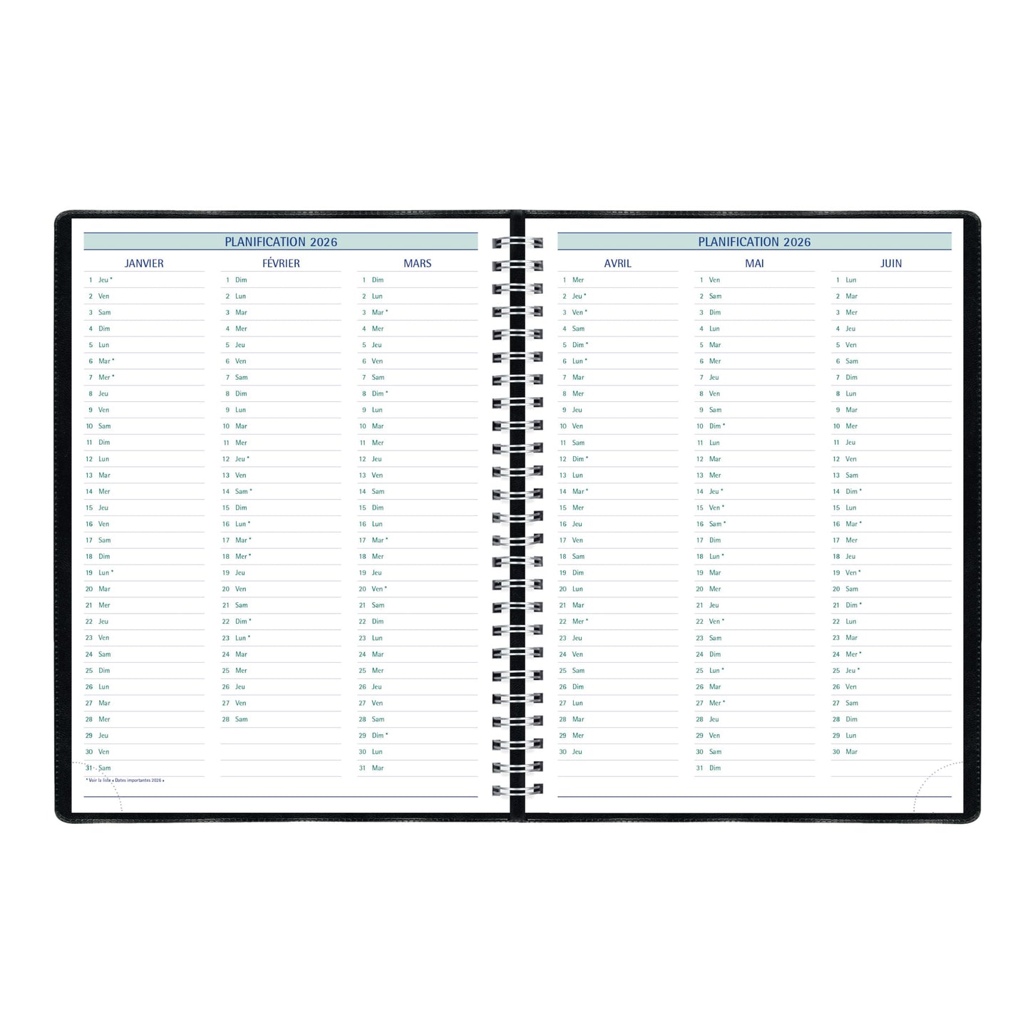 Blueline® 2026 Timanager® Planifi-Action® Weekly/Monthly Planner, Appointment Book, 13 Months, December to December, Twin-Wire Binding, 10.25" x 7.625", Black, French (C5900.81F-26)