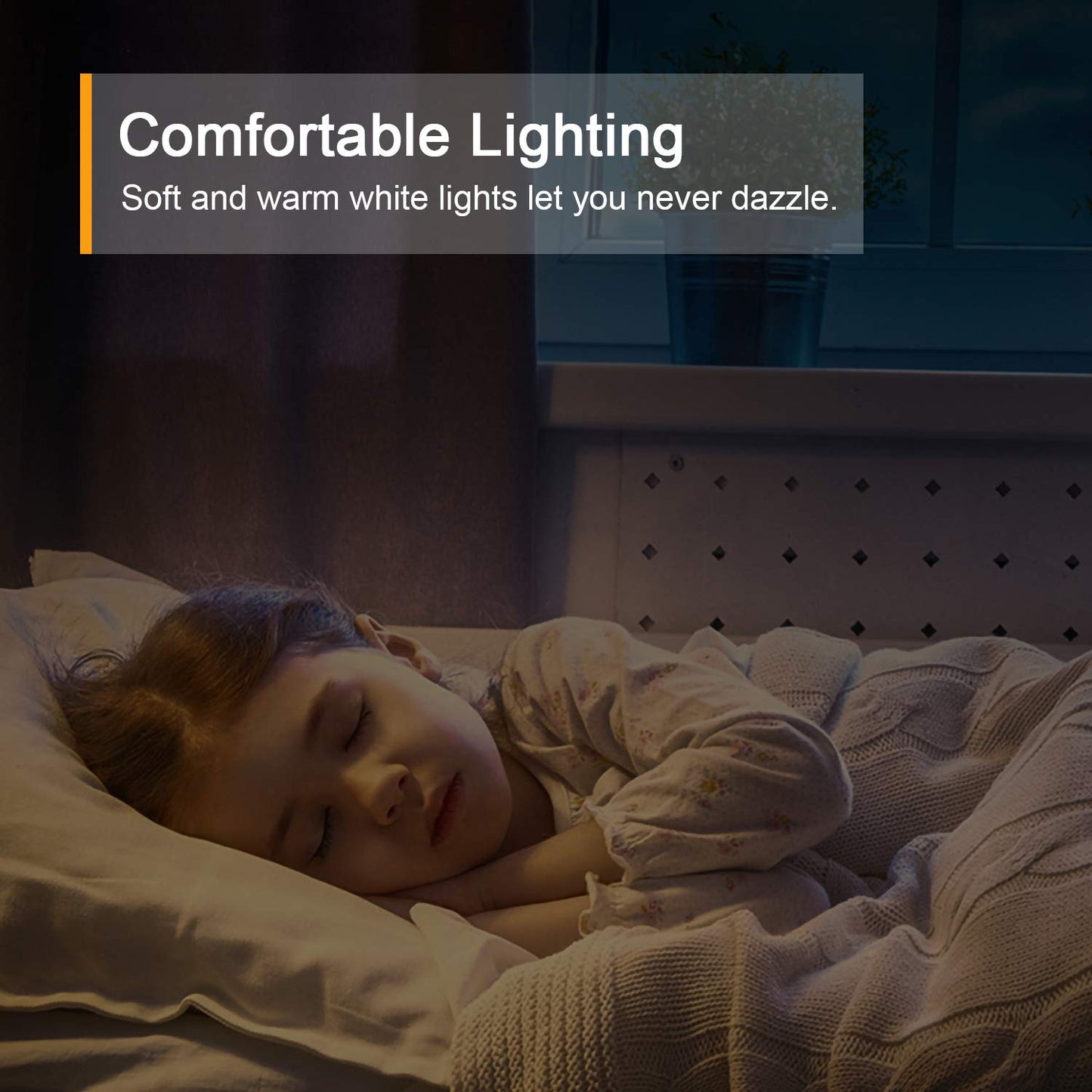 Lyridz Motion Sensor Night Light, Superior Bright 1-120LM Plug-in Nightlight Smart Warm White LED Light with Stepless Adjustable Brightness for Bedroom, Kitchen, Stairs, Hallway, 6 Pack