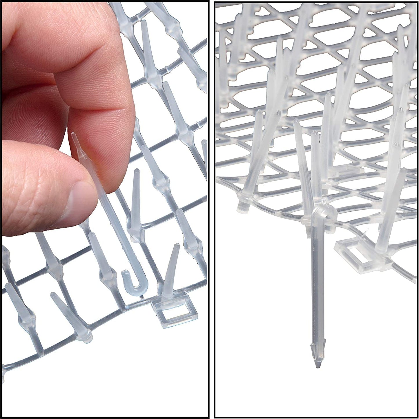 Cat Scat Mat Clear (14 ft.) with 10 Staples, Anti-cat Network with Spikes Digging Stopper - Cat Deterrent Mat for Indoor and Outdoor