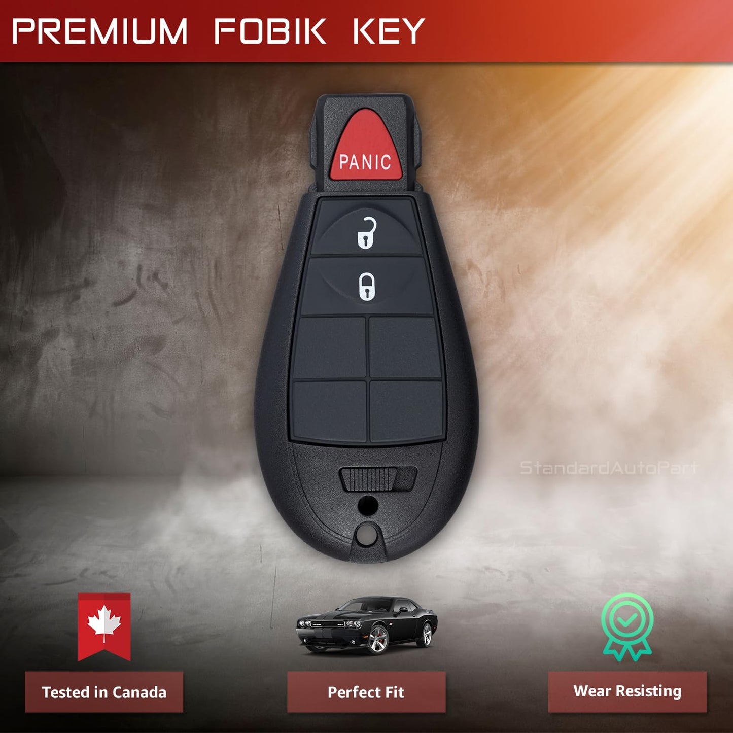 StandardAutoPart Premium Replacement Key for Grand Caravan Journey Durango Ram Town and Country 300 M3N5WY783X IYZ-C01C IC: 2701A-C01C (2 Button)