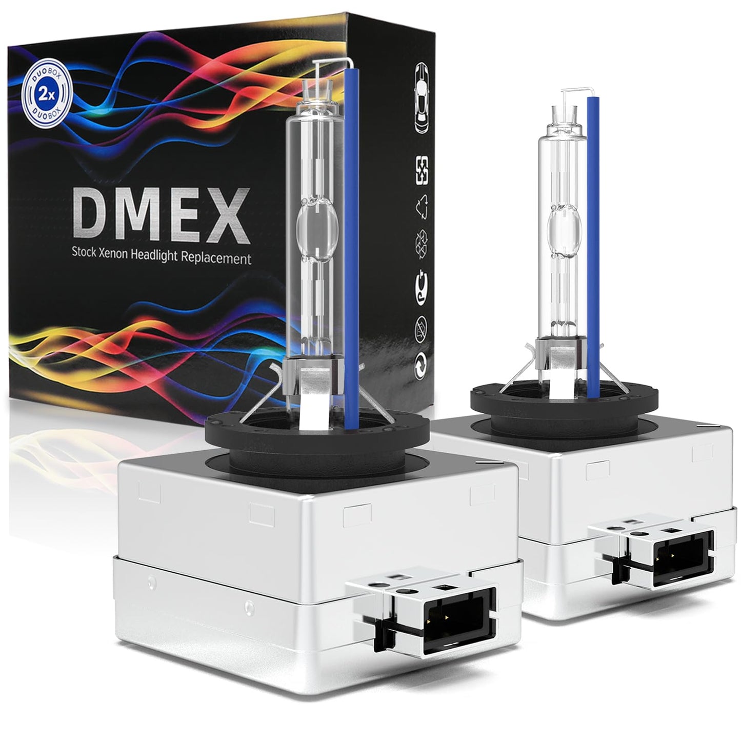DMEX D1S Xenon HID Headlight Bulbs 6000K Cool White 35W 85410 85415 66140 66144 Replacement - Pack of2