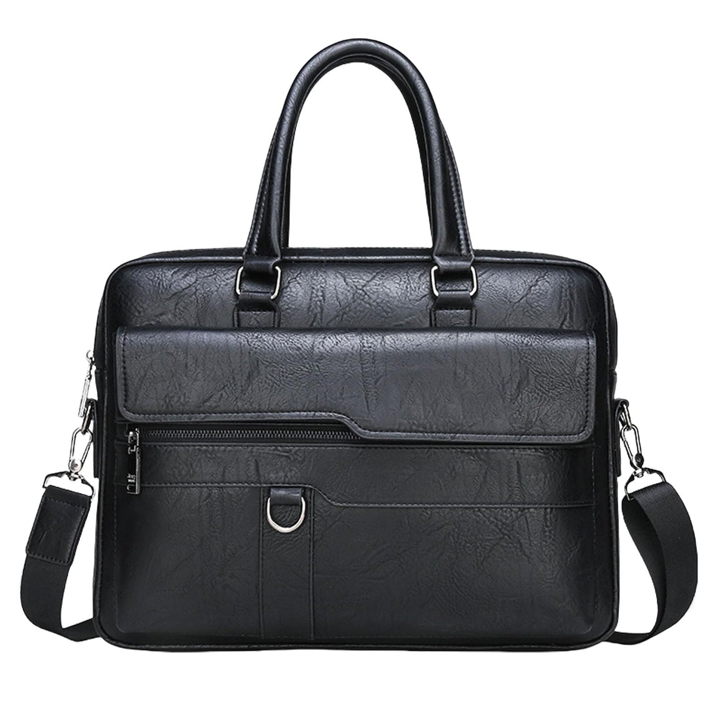 leather Laptop Bag for Men 16.1 inch,Premium Laptop Briefcase Fits,onvertible Computer Handbags Shoulder Crossbody Bag (Black)