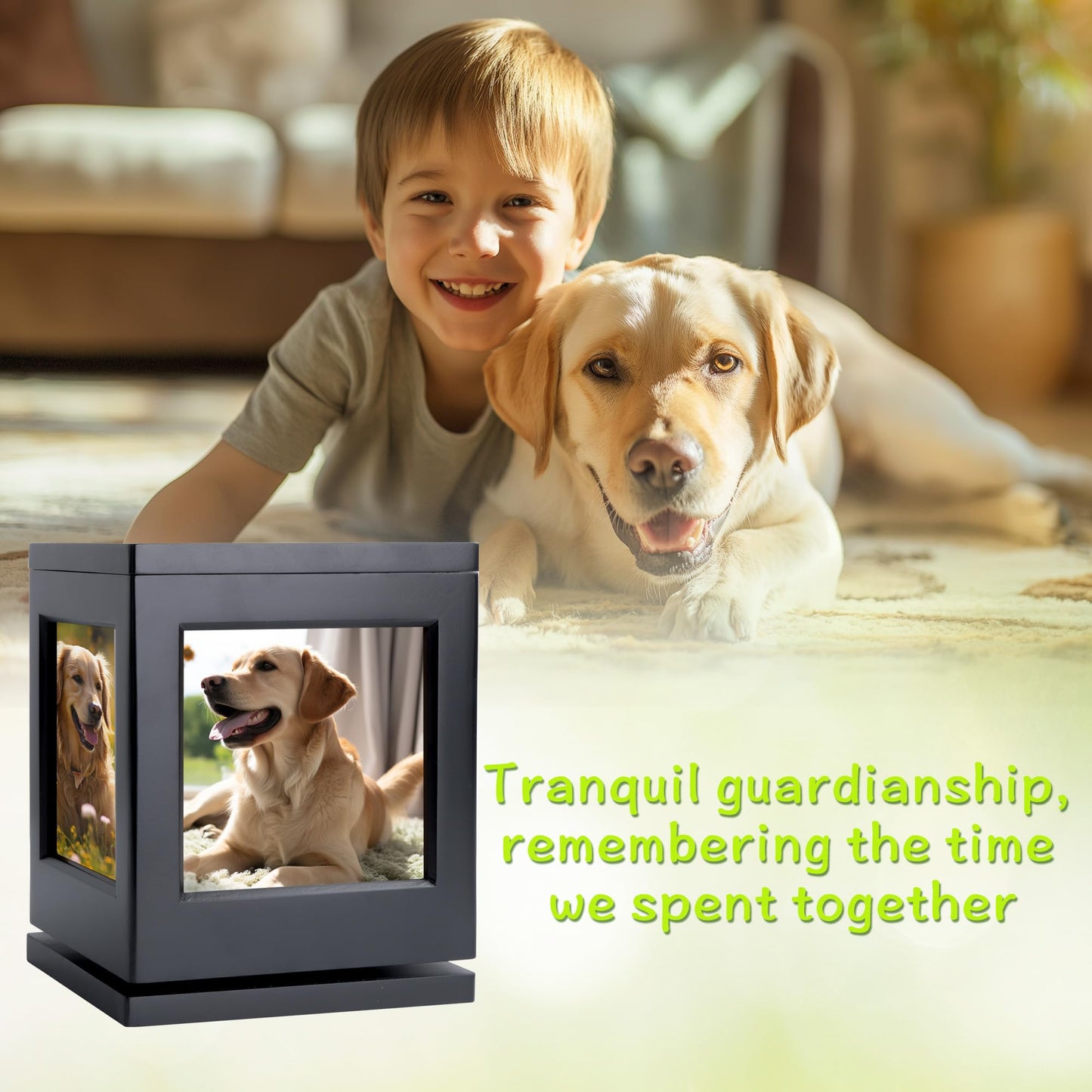 DiDiBirDi Personalized Dog Urn for Ashes, Black Wooden Memorial Keepsake for Cat, Large Funeral Cremation Pet Owner Souvenir with Claw Print and Velvet Storage Bag(75lbs)