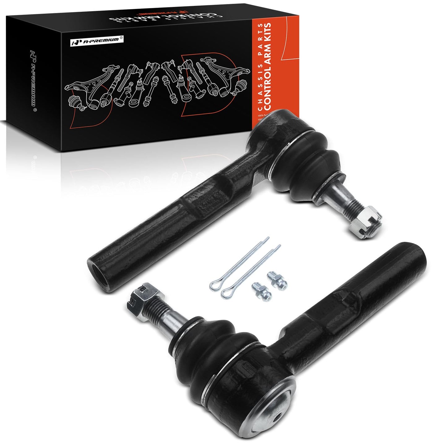 A-Premium 2 x Front Outer Tie Rod Ends, Compatible with Chevrolet Malibu 2004-2012, Saturn Aura 2007-2009, Pontiac G6 2005-2010