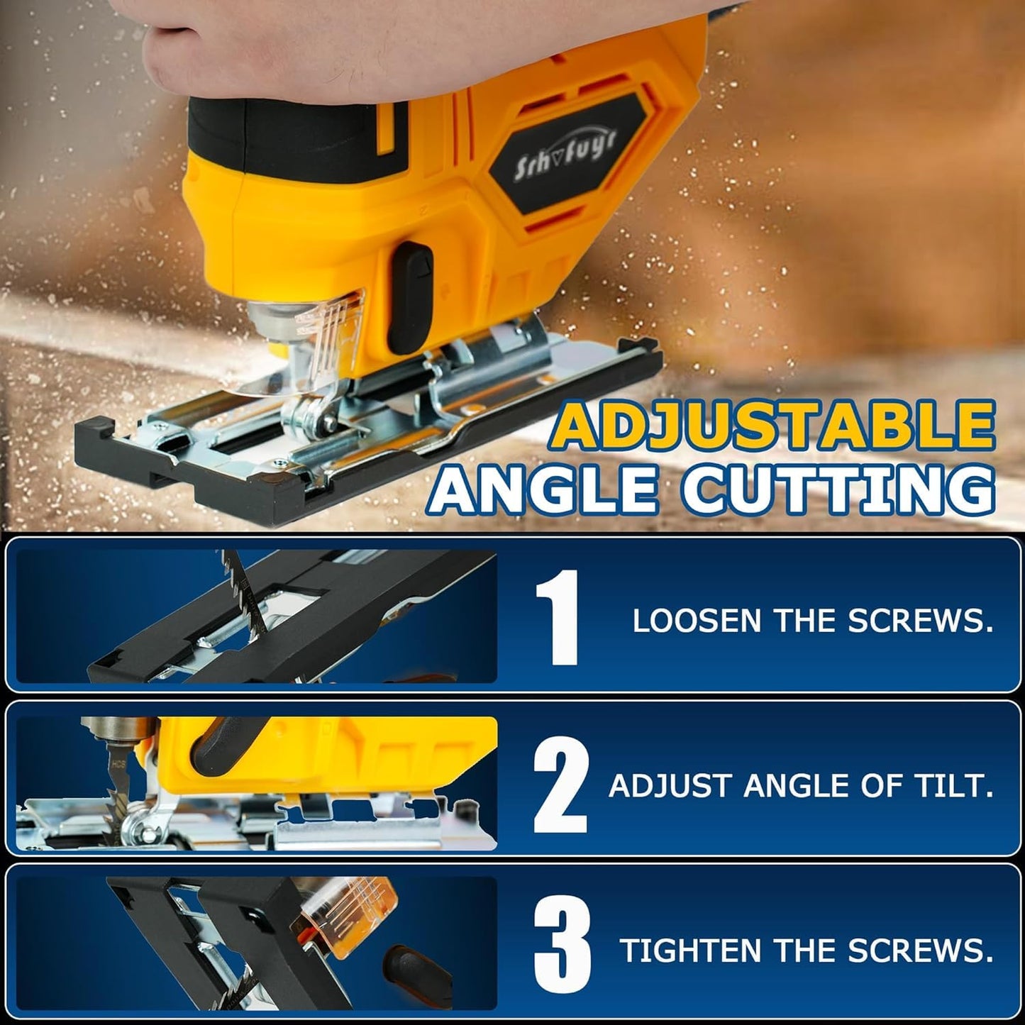 Cordless Jig Saw for Dewalt 20v Max Battery, Brushless Jigsaw Cut Off Tool, Variable Speed 2900RPM, 45° Beveled Cuts, 3 Orbital Action, for Straight/Curve/Circle Cutting(Tool Only)