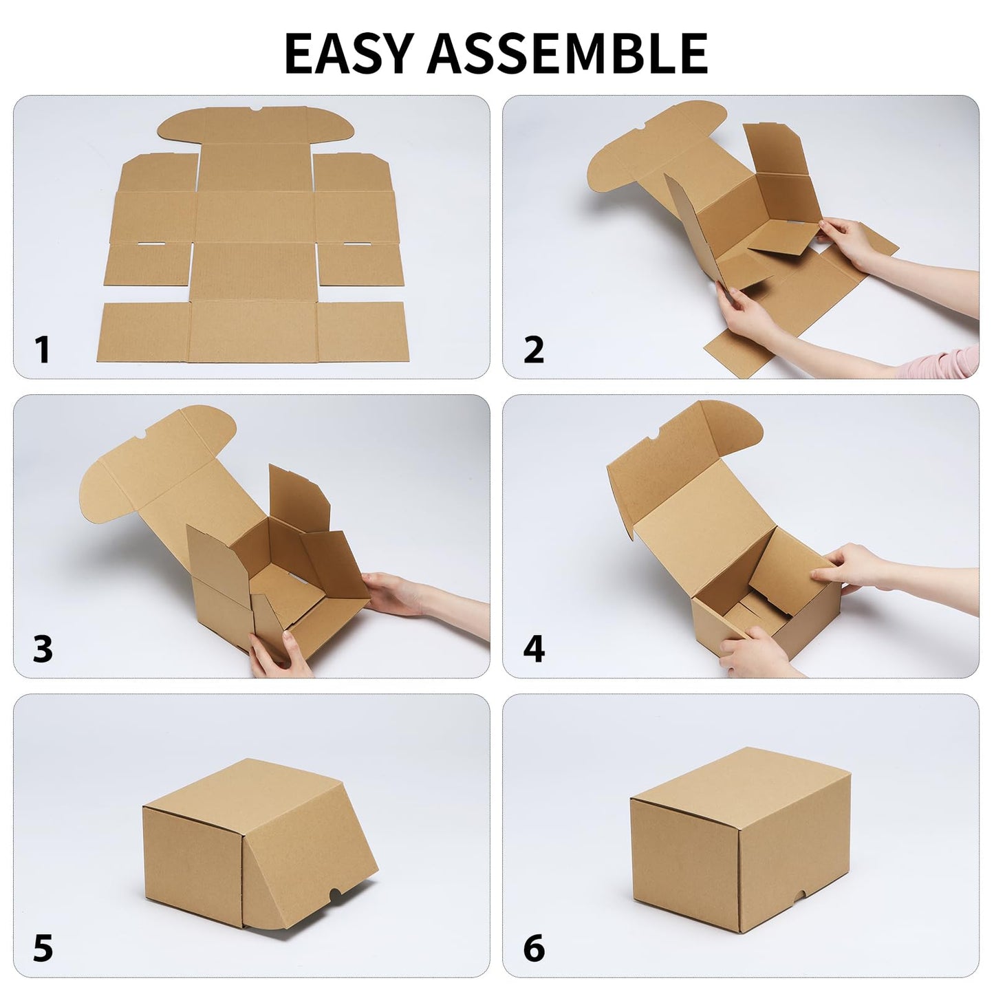 RLAVBL 6x4x3 Small Shipping Boxes Set of 40, Brown Corrugated Cardboard Mailer Box for Packing, Mailing, Business