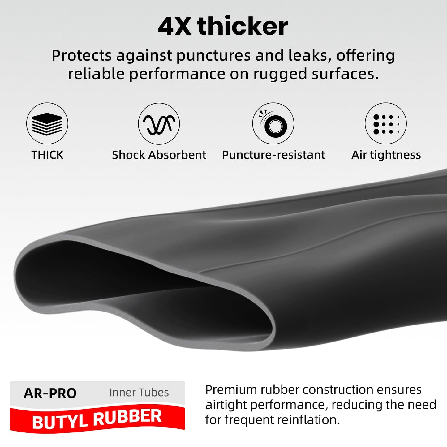 AR-PRO Replacement 6.00-16 Heavy-Duty Inner Tubes for Tractor, Trailer, Truck and More 600-16 Tires - with TR15 Valve Stems - Made from Durable Butyl Rubber (2-Pack)