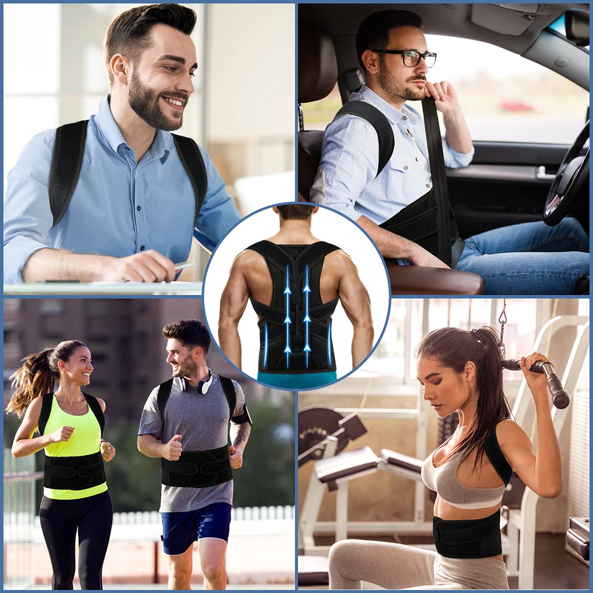 ABACKH Back Brace Posture Corrector for Women and Men - Adjustable Posture Back Brace for Upper and Lower Back Pain Relief - Improve Back Posture and Lumbar Support XXL(42"-48")