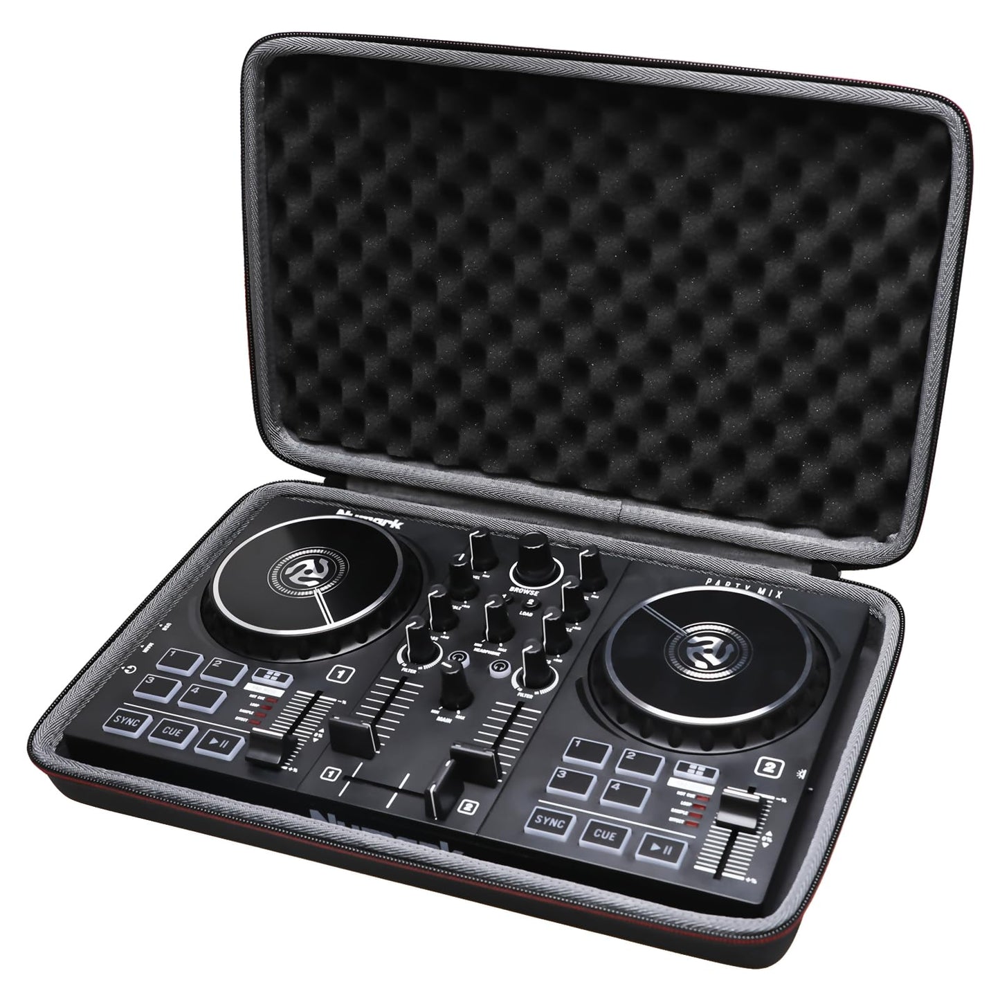 LTGEM DJ Mixer Case for Numark Party Mix II or Hercules DJControl Mix Ultra DJ Controller,Black(Case only)