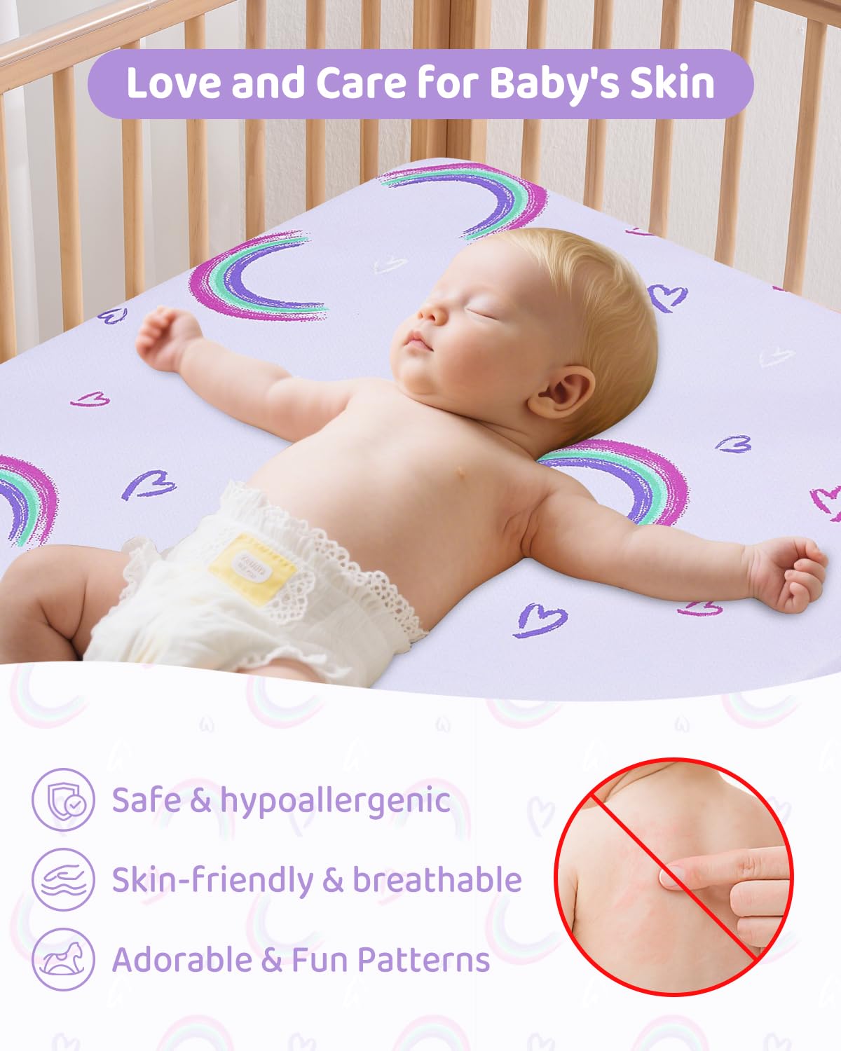 Pack and Play Mattress - 38" x 26" Soft Breathable Portable Mattres Waterproof & Washable Perfectly fits Pack n Play