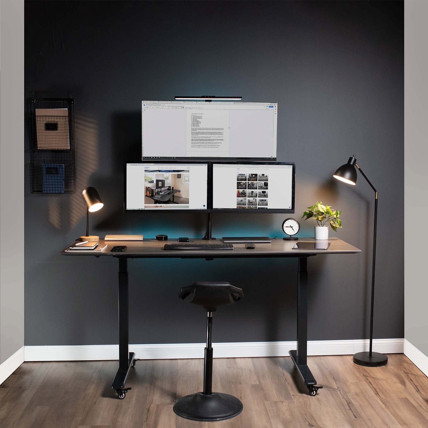 VIVO Triple LCD Monitor Desk Mount Stand Heavy Duty and Fully Adjustable, 3 Screens up to 30 inches STAND-V003T