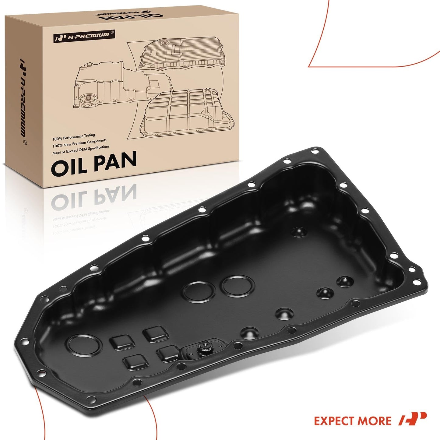 A-Premium Transmission Oil Pan with Drain Plug Compatible with Mitsubishi Outlander 2016-2020, Outlander Sport 2015-2024, Lancer 2016-2017, 2.0L 2.4L, Replaces 2705A048, 2705A062