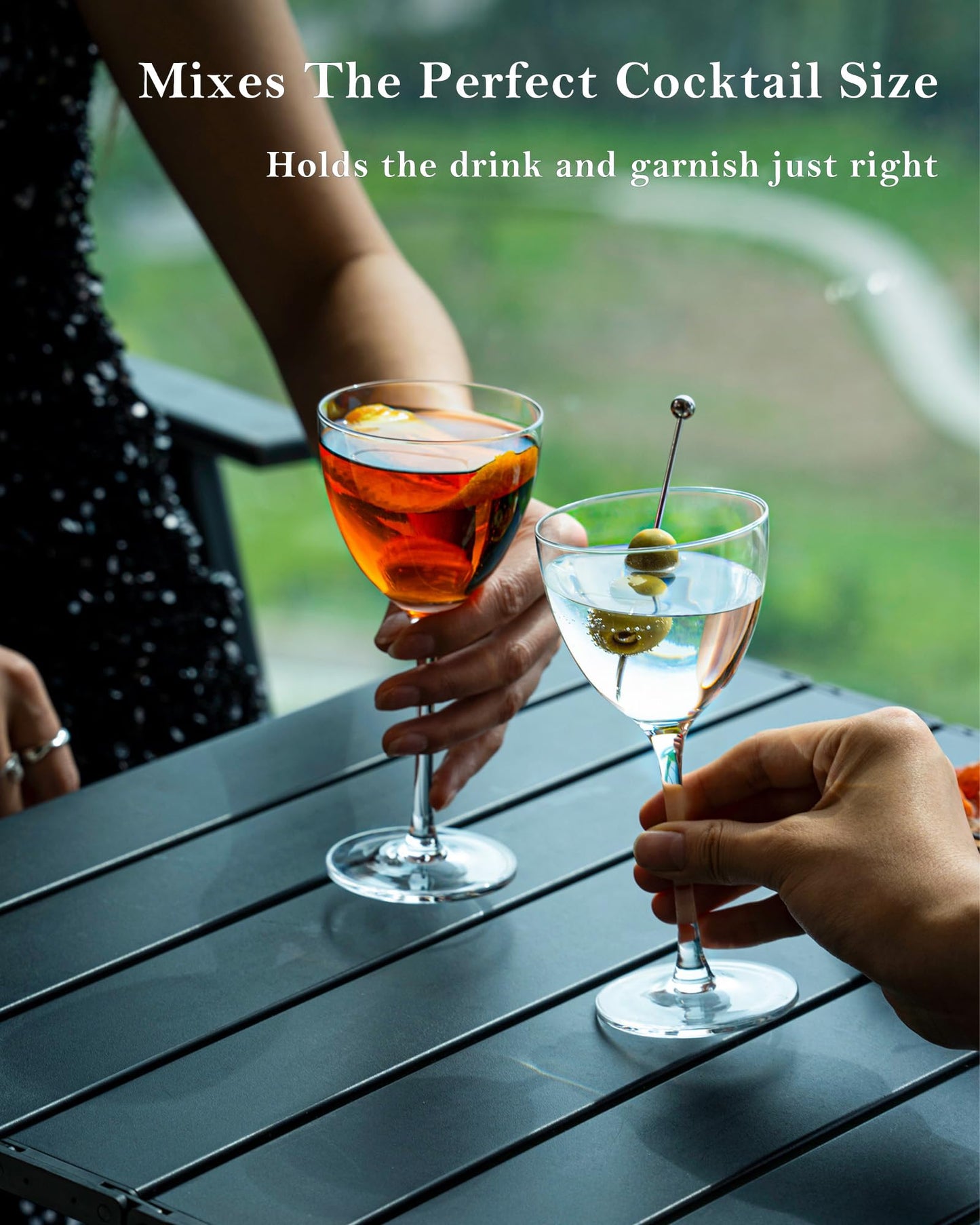 GIHOP Nick and Nora Cocktail Glasses, 5.8Oz Hand Blown Martini Glasses Set of 6, 100% Lead-Free Craystal Coupe Glassware, Small Cocktail Glasses for Manhattan, Cosmopolitan, Espresso with Gift Box