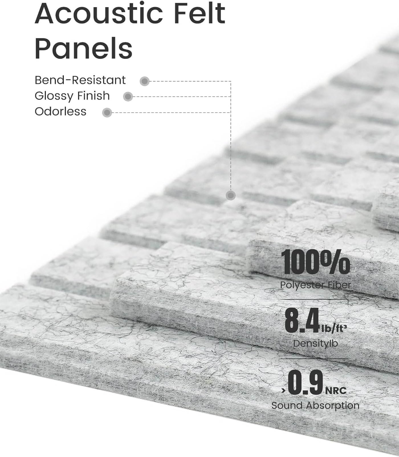 BEFYUS Large Cork Board for Wall 48" X 36"- 12Pack Large Felt Bulletin Board with Removable Adhesive Tabs,Push Pin Board for Home Office Wall Decor and School Classroom Decor (Grey)