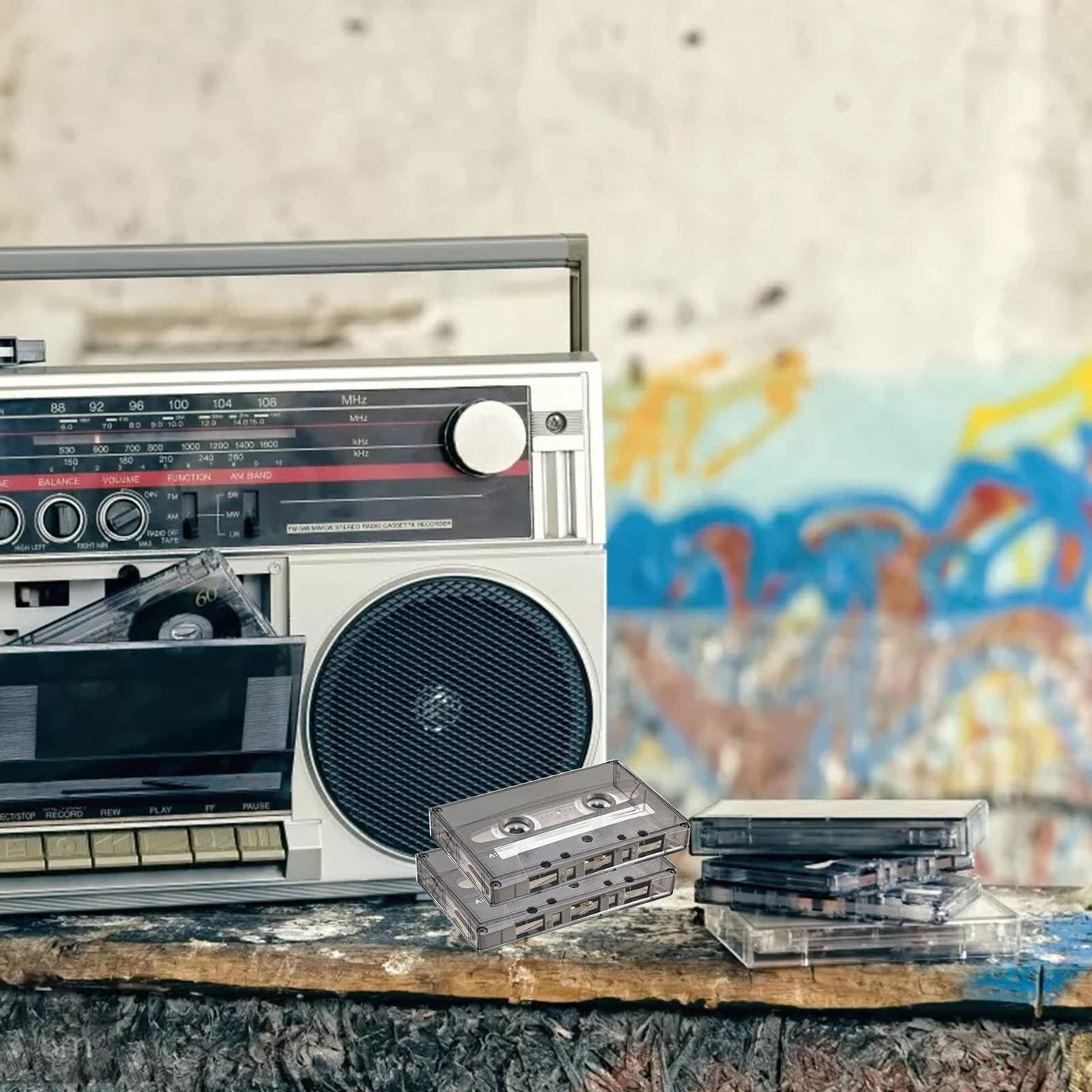 Fasmov 30 Pack Cassette Tape Case, Clear Plastic, Perfect for Audio Cassette Storage, 4.25" L x 2.75" W x 0.6" H
