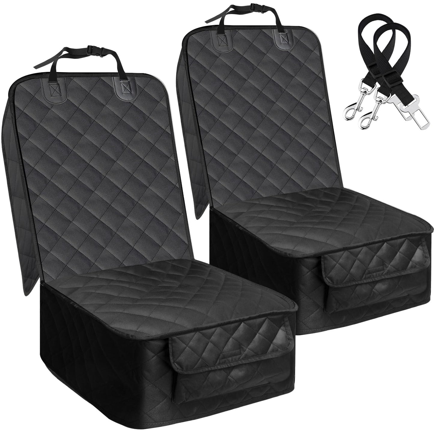 Dog Car Seat Cover for Front Seat, Waterproof Pet Seat Cover with Mesh Window & Zipper Open, Scratchproof Dog Car Hammock for Cars, Trucks, SUVs, Jeep
