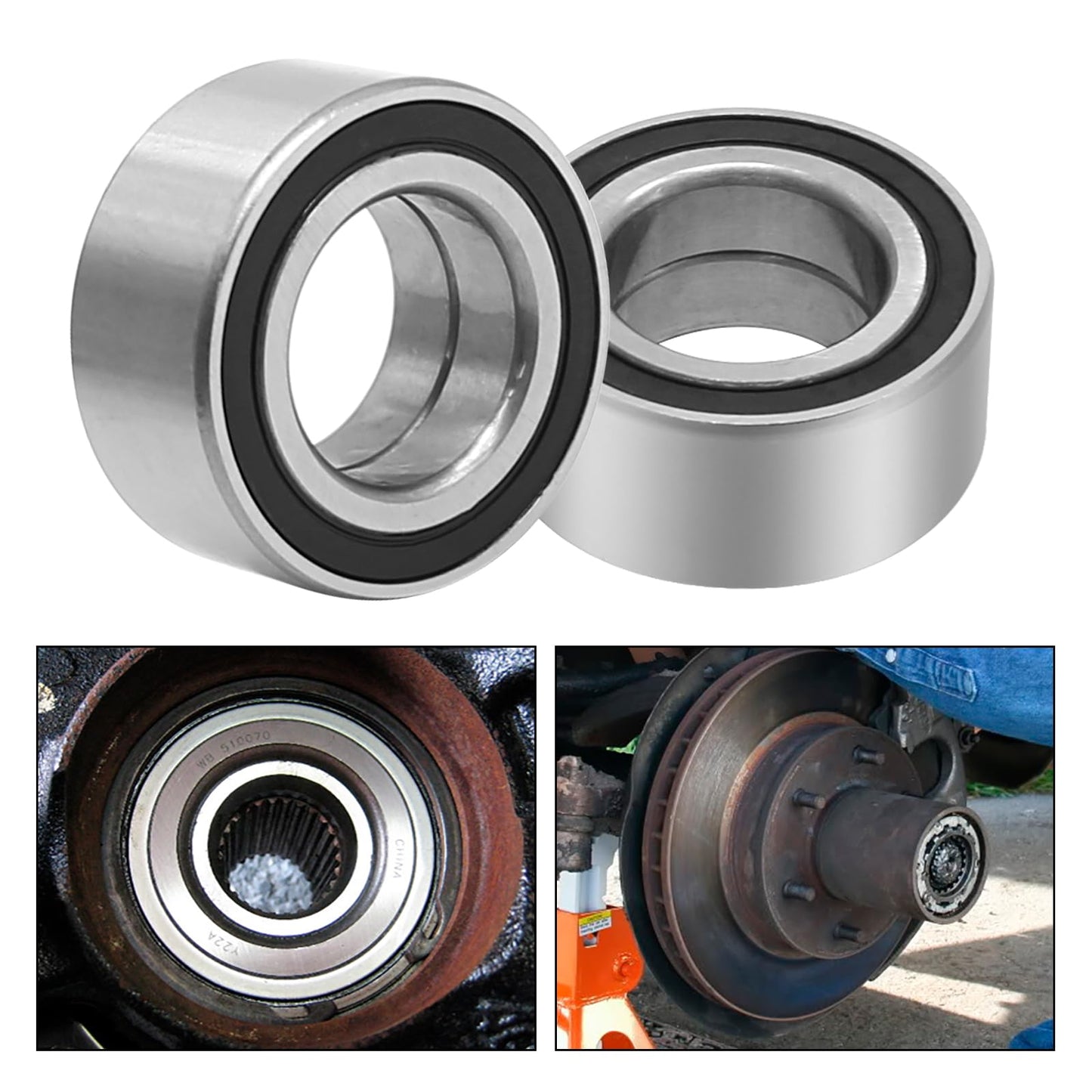 UOIENRT Front Wheel Bearings and Seals, Replacement for Honda Rancher 350 TRX350 FE/FM Rancher 420 TRX420 Rancher 400 TRX400 FGA/FA 2000-2014, Replces 91051-HC5-003 91209-HN2-003