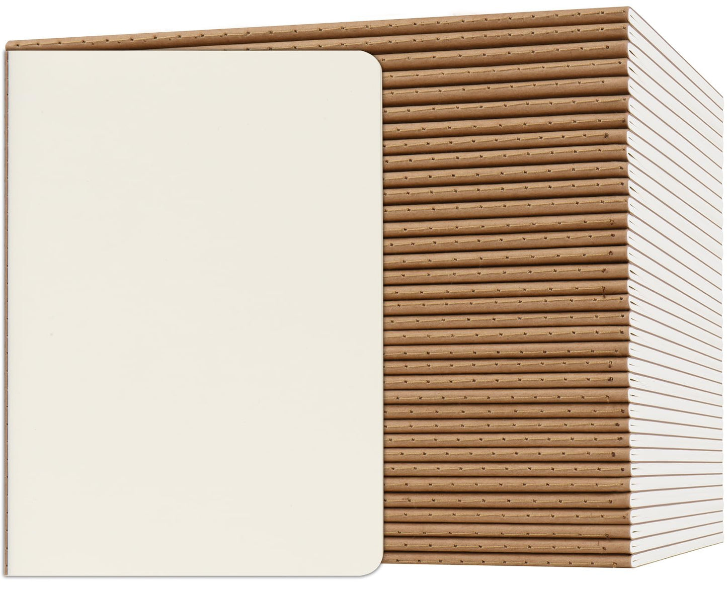 ZCZN A5 Blank Notebook 36 Pack, Kraft Journals Notebooks 60 Pages(30 Sheets), 8.15 * 5.5 Inches Unlined Notebook, Bulk Diary, Subject, Memo Notebooks for Work, School, Office
