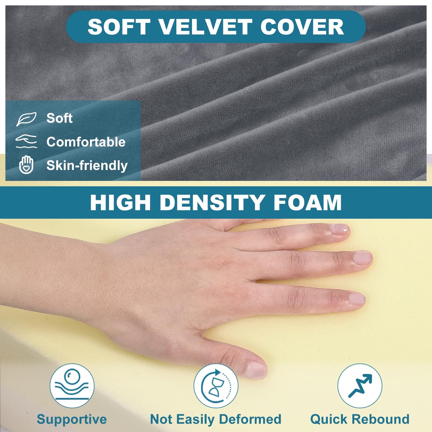 TANYOO Leg Elevation Pillows for After Surgery Knee Replacement Pillow Relief Pain for Knee Surgery, Broken Foot, Hip and Injury Ankle Washable Cover